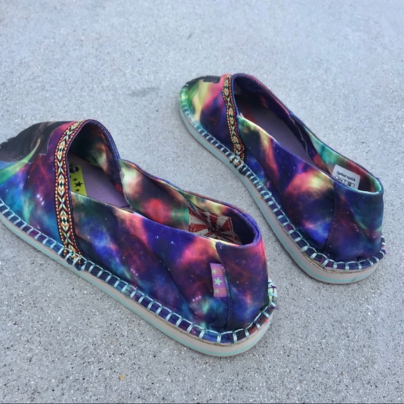 TIGERBEAR Republik ESPADRILLES TIE DYE flats women’s shoes hippie 70s Woodstock - Picture 8 of 10